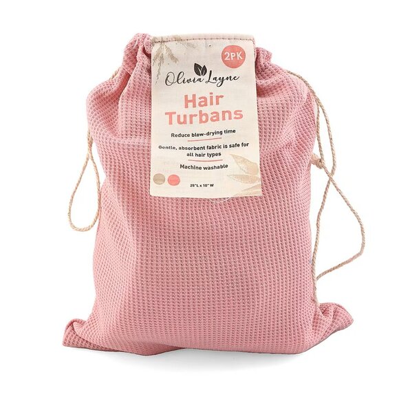 2 Pack Pink & Beige Head Wrap Set - Picture 7 of 7